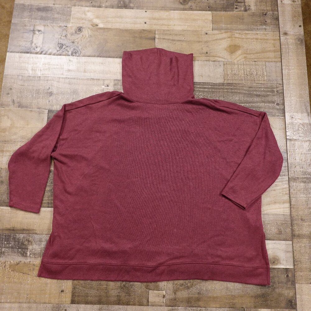 Lands’ End Long Sleeve Cozy Knit Cowl Neck Tunic‎ Size 2X (20W–22W) Burgundy